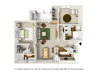 Orchid Floor Plan | 2 Bedroom with 2 Bath | 1216 Square Feet | Summer Park | Apartment Homes