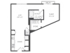 The Diesel Floor Plan | 1 Bedroom with 1 Bath | 735 Square Feet | Cottonwood Westside | Apartment Homes
