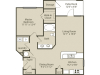 Grant with Garage Floor Plan | 1 Bedroom with 1 Bath | 843 Square Feet | Retreat at Peachtree City | Apartment Homes