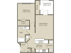 Piedmont Floor Plan | 1 Bedroom with 1 Bath | 696 Square Feet | Retreat at Peachtree City | Apartment Homes