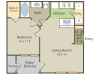 Degas Floor Plan | 1 Bedroom with 1 Bath | 655 Square Feet | Stonebriar of Frisco | Apartment Homes