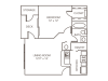 Ash Floor Plan | 1 Bedroom with 1 Bath | 603 Square Feet | 1070 Main | Apartment Homes