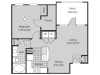 Renovated A1 Floor Plan | 1 Bedroom with 1 Bath | 688 Square Feet | Bluffs at Vista Ridge | Apartment Homes