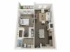A2 Floor Plan | 1 Bedroom with 1 Bath | 753 Square Feet | Murano at Three Oaks | Apartment Homes