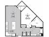 Calliope Floor Plan | 1 Bedroom with 1 Bath | 873 Square Feet | Alton Optimist Park | Apartment Homes
