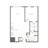 716 square foot one bedroom one bath apartment floorplan image
