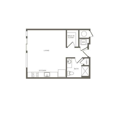 510 square foot studio one bath apartment floor plan image