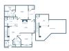 1229 square foot renovated two bedroom loft two bath apartment floorplan image