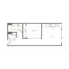 618 square foot one bedroom one bath apartment floorplan image