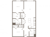 1054 square foot one bedroom one bath with den apartment floorplan image