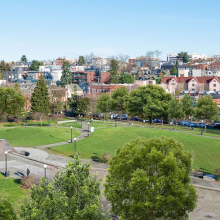 Green space, trees and pathways await at Cal Anderson park next door to Modera Broadway