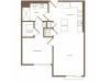 699 square foot one bedroom one bath floor plan image