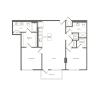 1060 to 1061 square foot two bedroom two bath apartment floorplan image