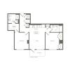 929 to 958 square foot two bedroom two bath apartment floorplan image