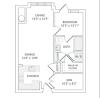 991 square foot one bedroom den one bath apartment floorplan image