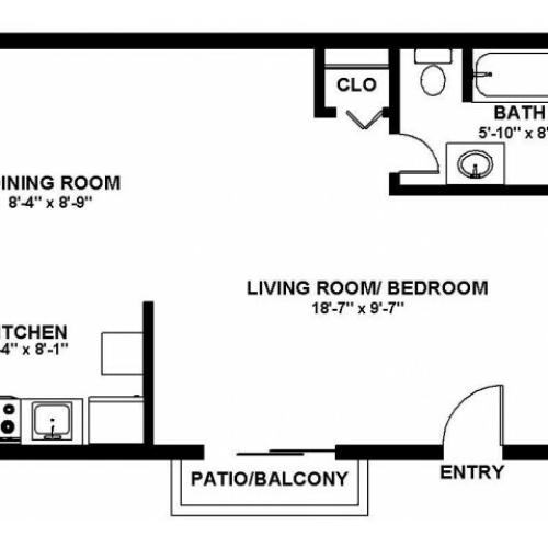 Floor Plan 1 | Pitman NJ Apartments | Holly Court
