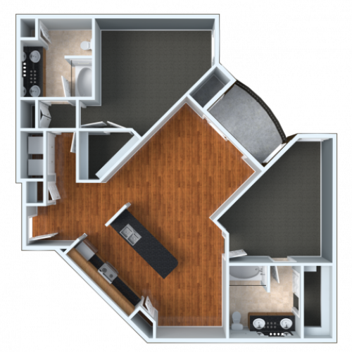 2x2XL | 2 bed 2 bath | from 1280 square feet