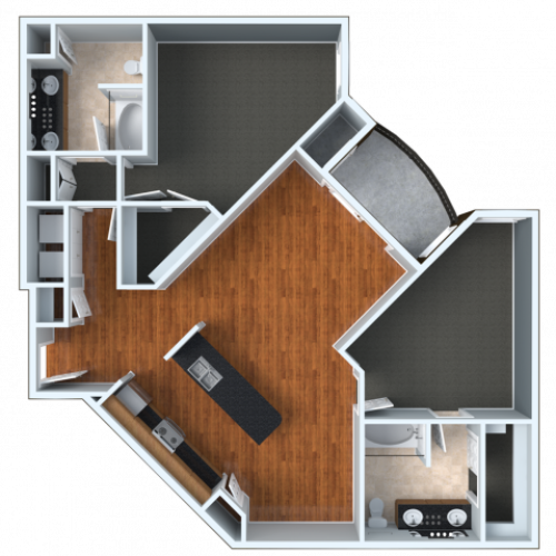 2x2XU | 2 bed 2 bath | from 1280 square feet