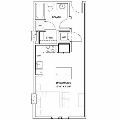 The Perot Tower | Studio1 bath | from 492 square feet
