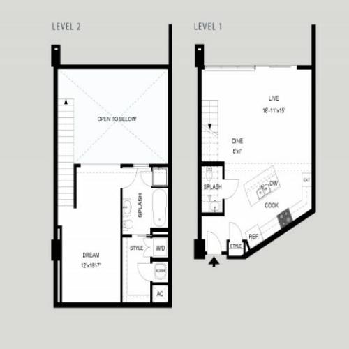 The Bremond - Loft | 1 bed 2 bath | from 1037 square feet