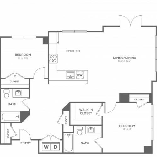 Oak West | 2 bed 2 bath | from 1300 square feet