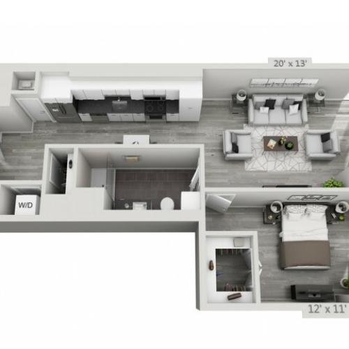 A4-Alt | 1 bed 1 bath | from 797 square feet