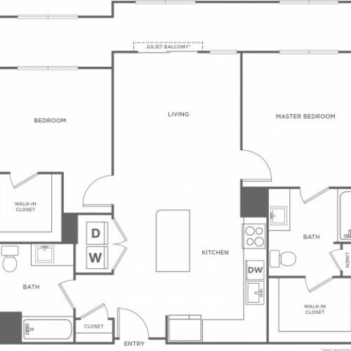 Hickory West | 2 bed 2 bath | from 1102 square feet
