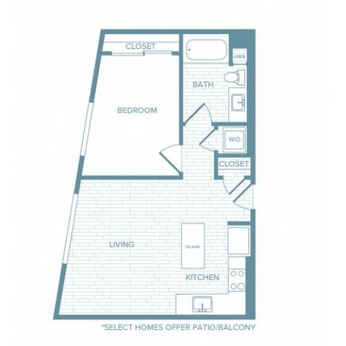 A06 | 1 bed 1 bath | from 649 square feet