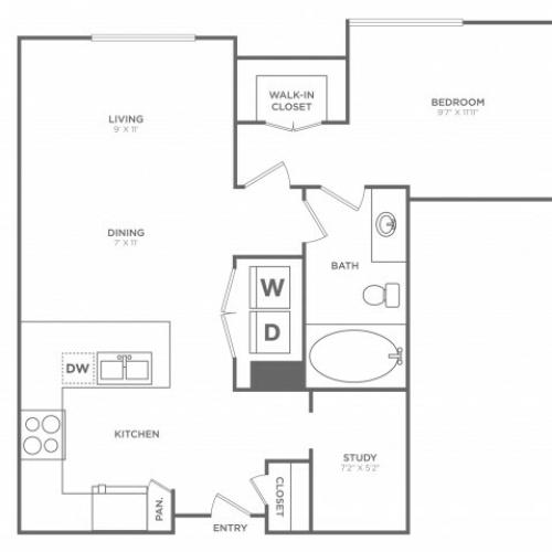 Polished | 1 bed 1 bath | from 785 square feet