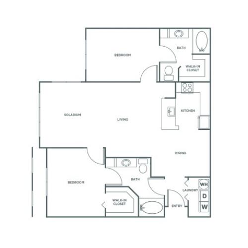 B5P | 2 bed 2 bath | from 1234 square feet