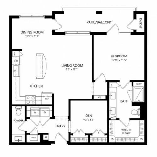 A4 | 1 bed 1 bath | from 989 square feet
