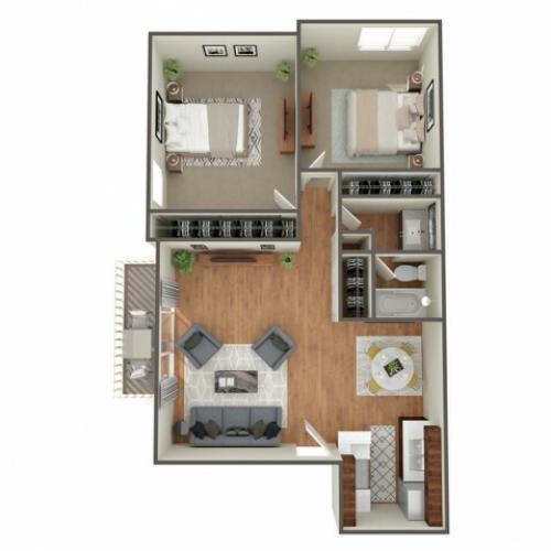 2 Bedroom Floor Plan | Apartments In Cherry Creek Colorado
