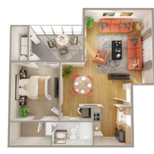 1 Bedroom Floor Plan | Boynton Beach Apartments | Advenir at Banyan Lake