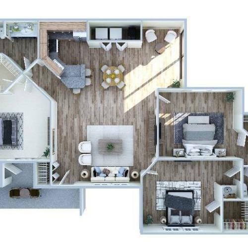 3 Bedroom Floor Plan | Apartments In Orlando FL | Polos East