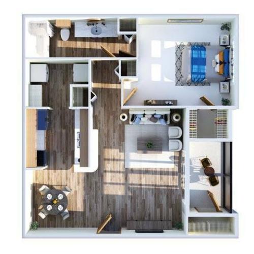 One Bedroom Floor Plan | Apartments Ocoee FL | Advenir at The Oaks