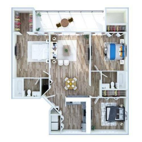 3 Bedroom Floor Plan | Apartments in Miami Lakes | Advenir at Walden Lake