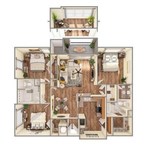 Three Bedroom Floor Plan | Apartments on Beltway 8 | Advenir at Wynstone