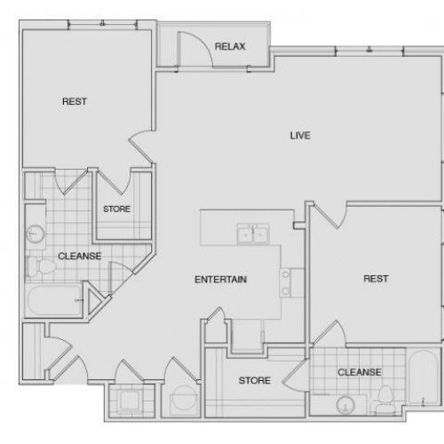 Floor Plan 7 | Two Bedroom Apartments Nashville | Note 16
