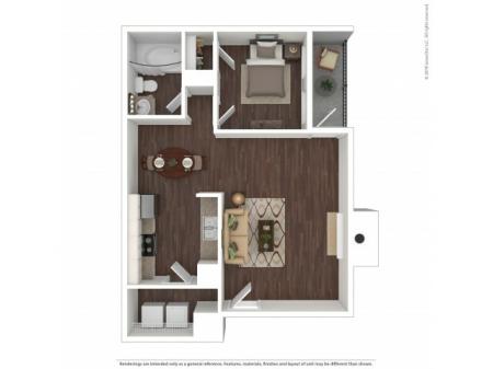 1 Bedroom Floor Plan | Apartments For Rent In Aurora Co | The Grove at City Center