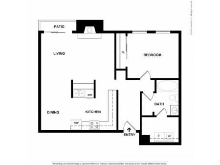 1 Bdrm Floor Plan | 2 Bedroom Apartments In Aurora Co | The Grove at City Center