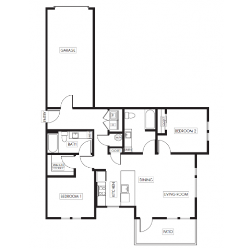 2 Bdrm Floor Plan | Anthology Apartments | Issaquah Apartments