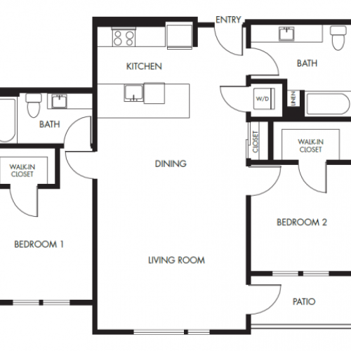 2 Bedroom 2 Bath Floor Plan 13 | Anthology Apartments | Apartments For Rent Issaquah Wa