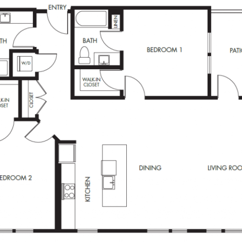 Two Bedroom Two Bath Podium Floor Plan 21 | Anthology Apartments | downtown Issaquah apartments