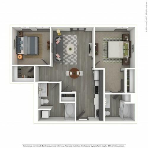 Two Bedroom Floor Plan | Apartments For Rent In Portland, OR | Sanctuary Apartments