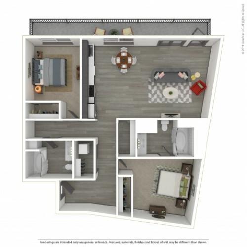 Two Bedroom Floor Plan | Apartments For Rent In Portland, OR | Sanctuary Apartments