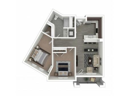 2 Bedroom Floor Plan | Apartments Near Hillsboro Oregon | Tessera at Orenco Station