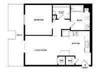 1 Bedroom Floor Plan | Apartments For Rent In Edgewood WA | 207 East