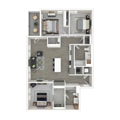 3 Bedroom Two Bath Floor Plan | Apartments For Rent In Edgewood Washington | 207 East
