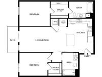 2 Bedroom Floor Plan | Apartments For Rent In Everett WA | Helm