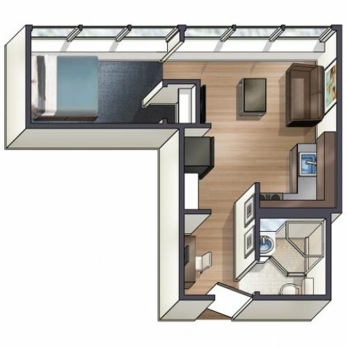 A1 Floor Plan | University Plaza  | Student Apartments in DeKalb IL